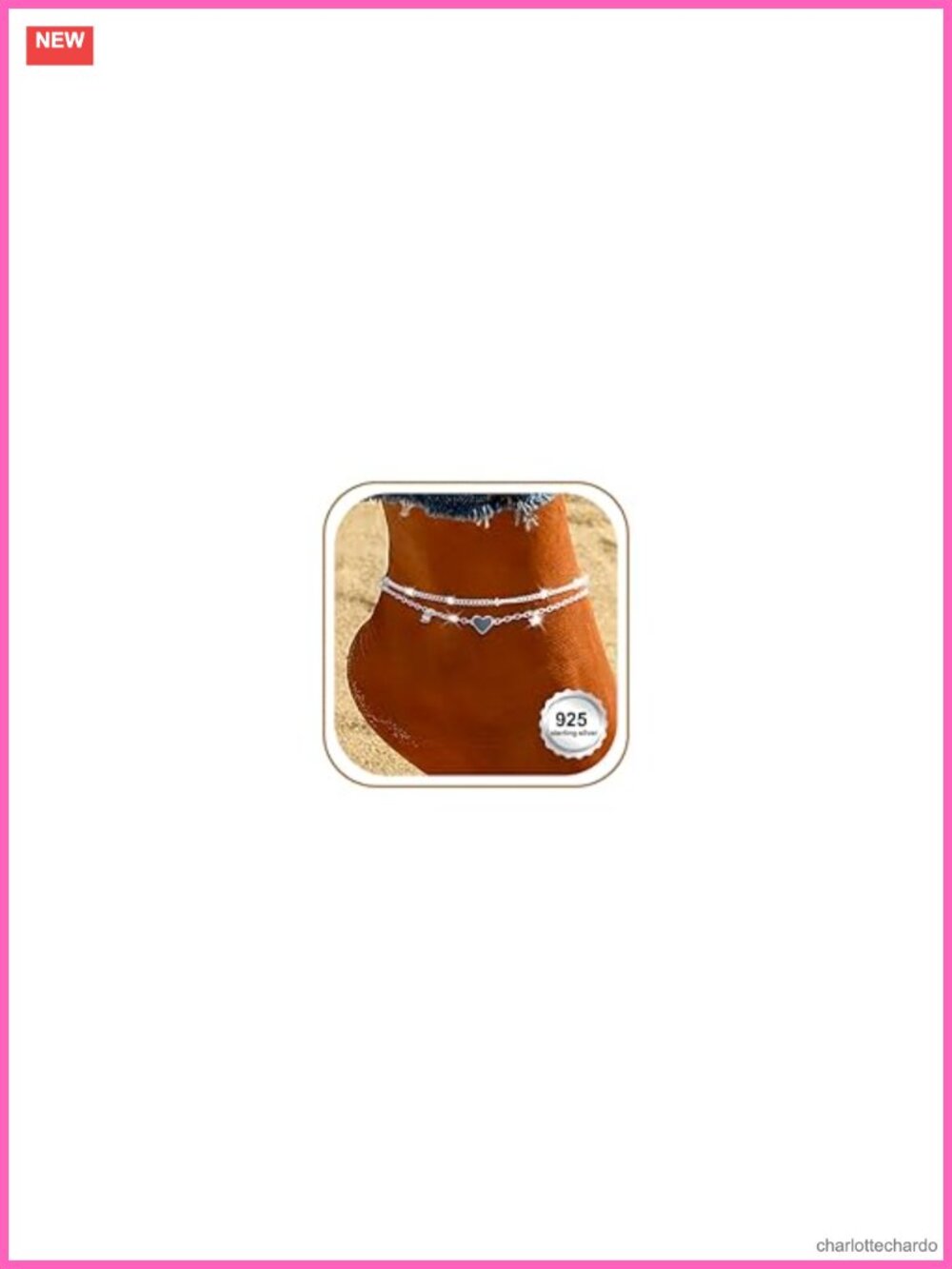 Waterproof Dainty Heart Anklet Bracelet for Women